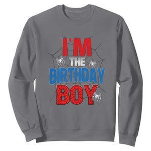 Spider Birthday Boy Sweatshirt Spiders Lover Bday Party TS02 Charcoal Print Your Wear