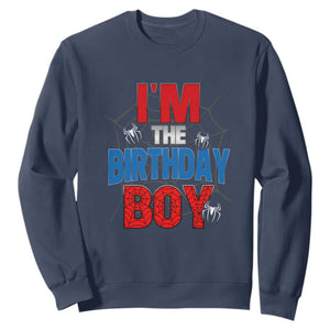 Spider Birthday Boy Sweatshirt Spiders Lover Bday Party TS02 Navy Print Your Wear