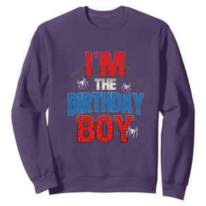 Spider Birthday Boy Sweatshirt Spiders Lover Bday Party TS02 Purple Print Your Wear