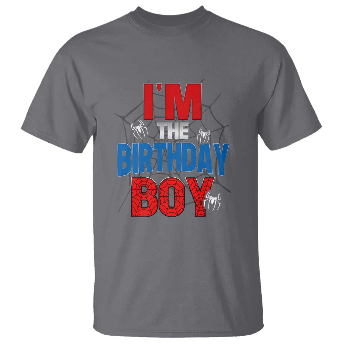 Spider Birthday Boy T Shirt Spiders Lover Bday Party TS02 Charcoal Print Your Wear