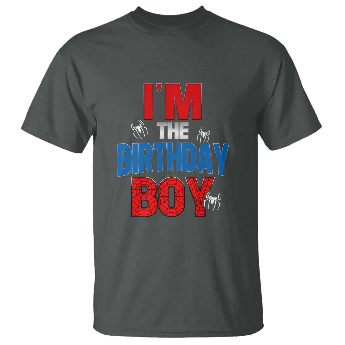 Spider Birthday Boy T Shirt Spiders Lover Bday Party TS02 Dark Heather Print Your Wear