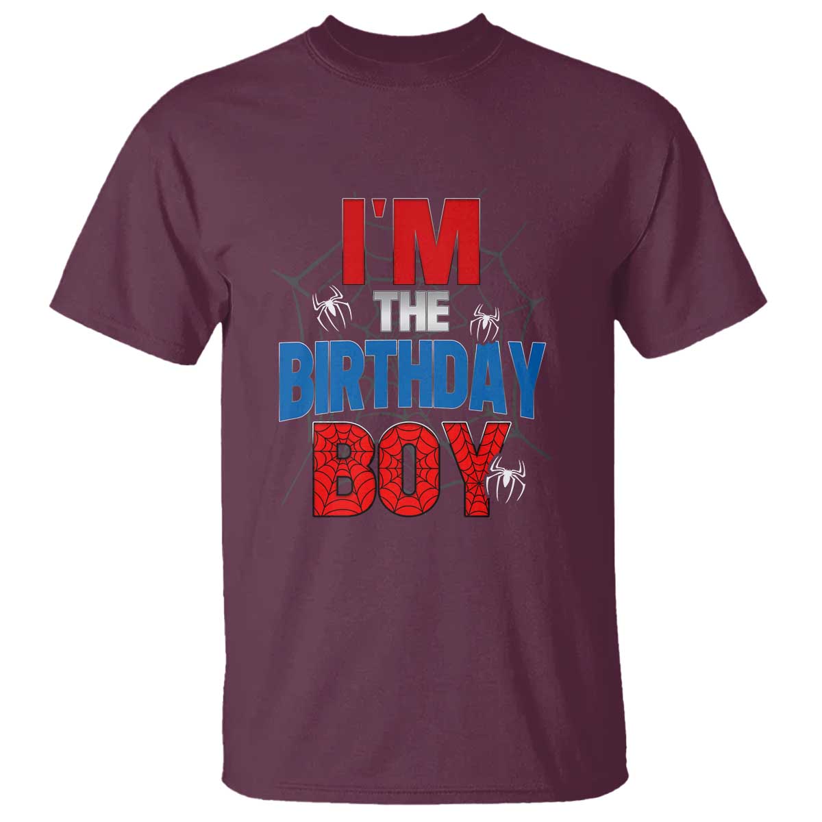 Spider Birthday Boy T Shirt Spiders Lover Bday Party TS02 Maroon Print Your Wear