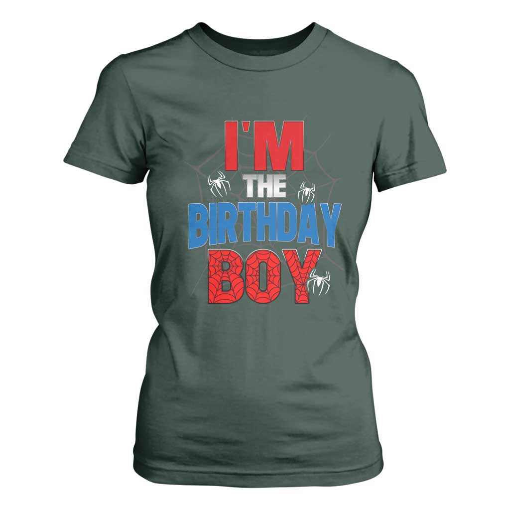 Spider Birthday Boy T Shirt For Women Spiders Lover Bday Party TS02 Dark Forest Green Print Your Wear