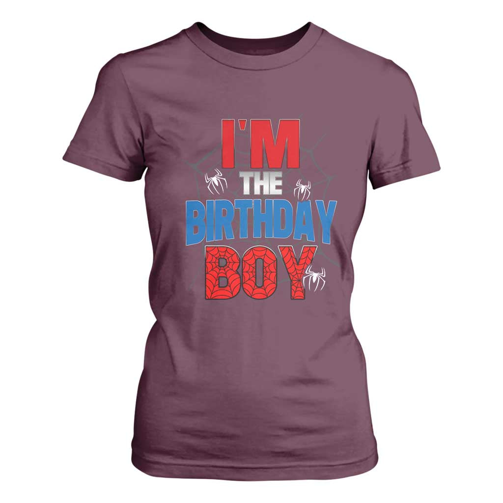 Spider Birthday Boy T Shirt For Women Spiders Lover Bday Party TS02 Maroon Print Your Wear