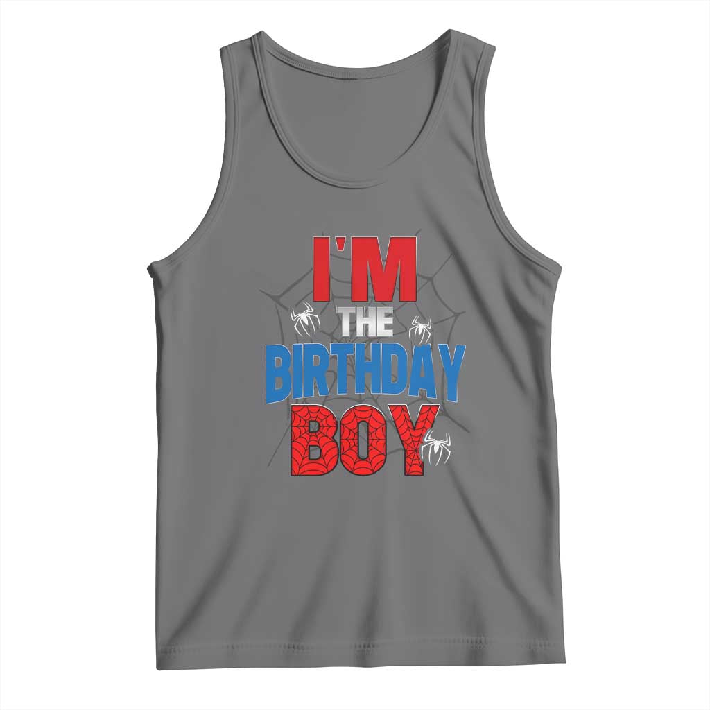 Spider Birthday Boy Tank Top Spiders Lover Bday Party TS02 Black Heather Print Your Wear