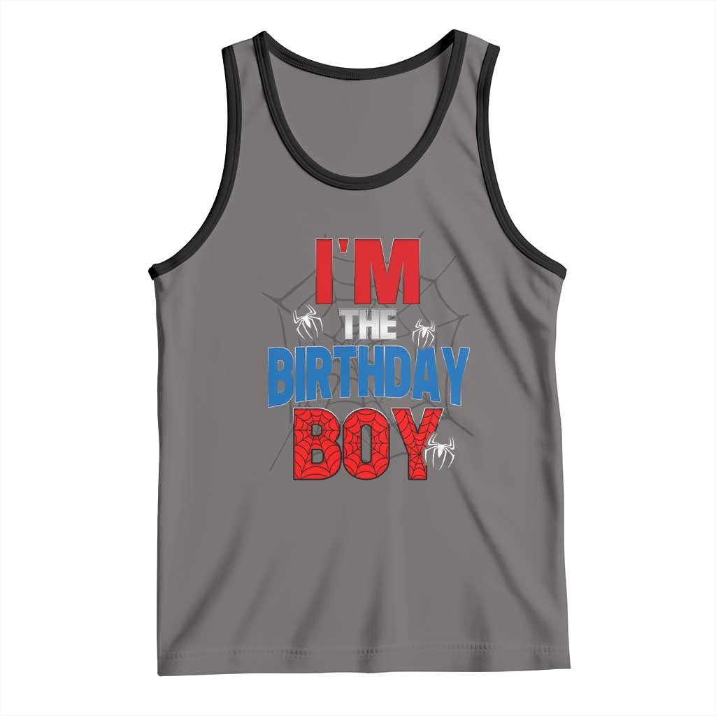 Spider Birthday Boy Tank Top Spiders Lover Bday Party TS02 Deep Heather Black Print Your Wear