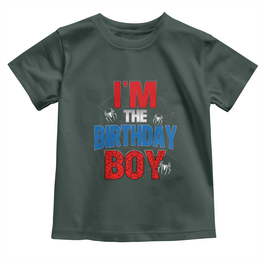 Spider Birthday Boy Toddler T Shirt Spiders Lover Bday Party TS02 Dark Forest Green Print Your Wear