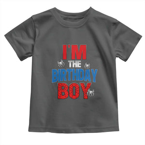 Spider Birthday Boy Toddler T Shirt Spiders Lover Bday Party TS02 Dark Heather Print Your Wear