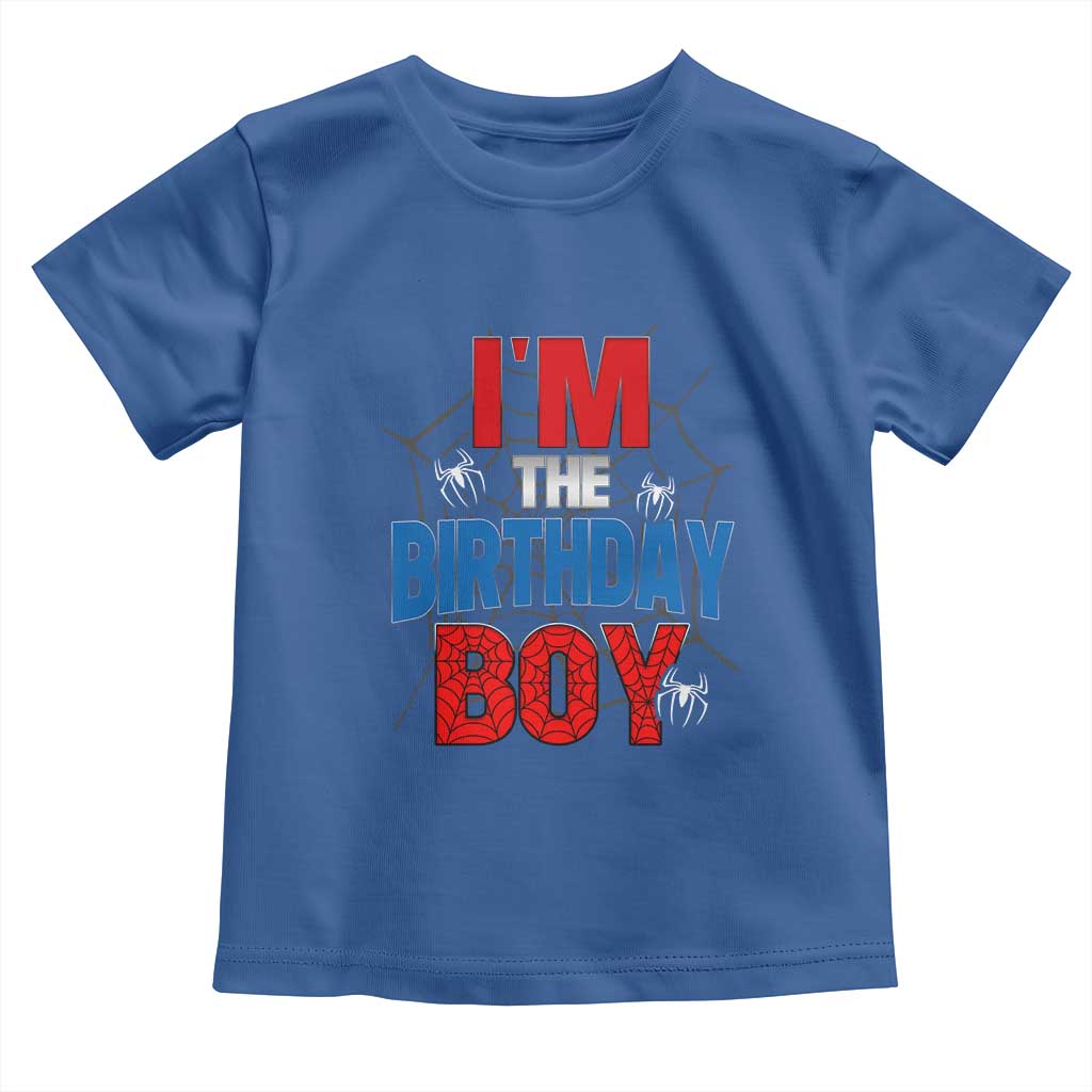 Spider Birthday Boy Toddler T Shirt Spiders Lover Bday Party TS02 Royal Blue Print Your Wear