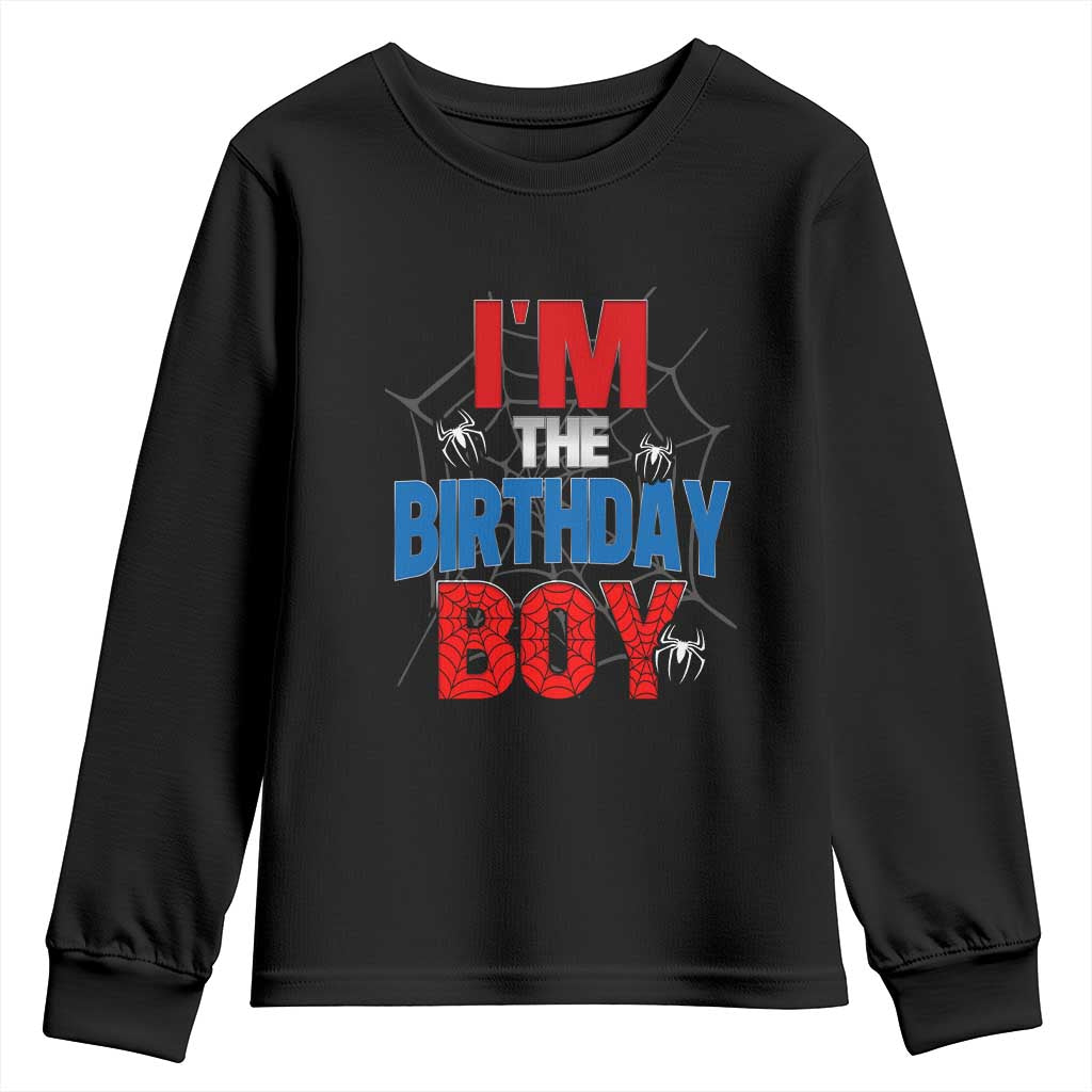 Spider Birthday Boy Youth Sweatshirt Spiders Lover Bday Party TS02 Black Print Your Wear