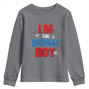 Spider Birthday Boy Youth Sweatshirt Spiders Lover Bday Party TS02 Charcoal Print Your Wear