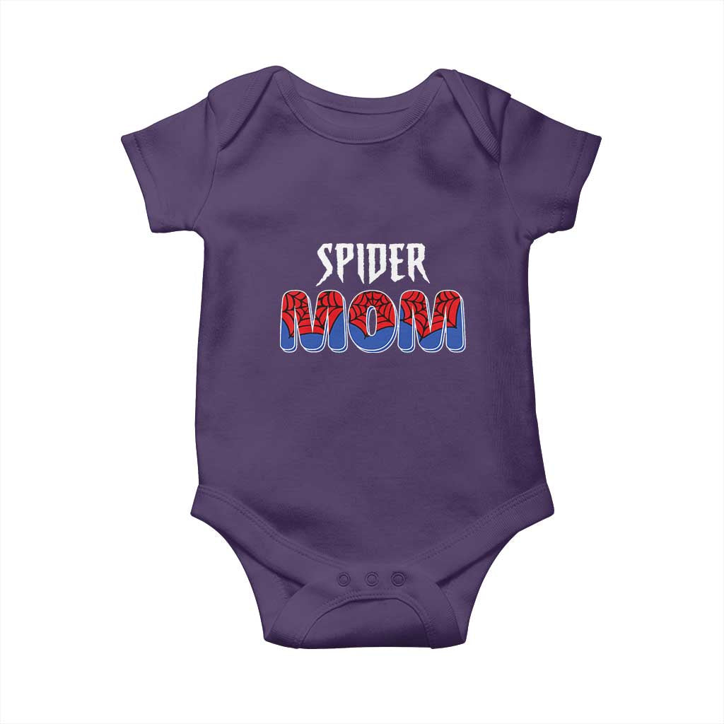 Funny Spider Mom Baby Onesie Son Birthday Party TS02 Purple Print Your Wear