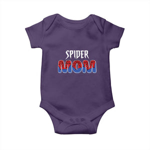 Funny Spider Mom Baby Onesie Son Birthday Party TS02 Purple Print Your Wear
