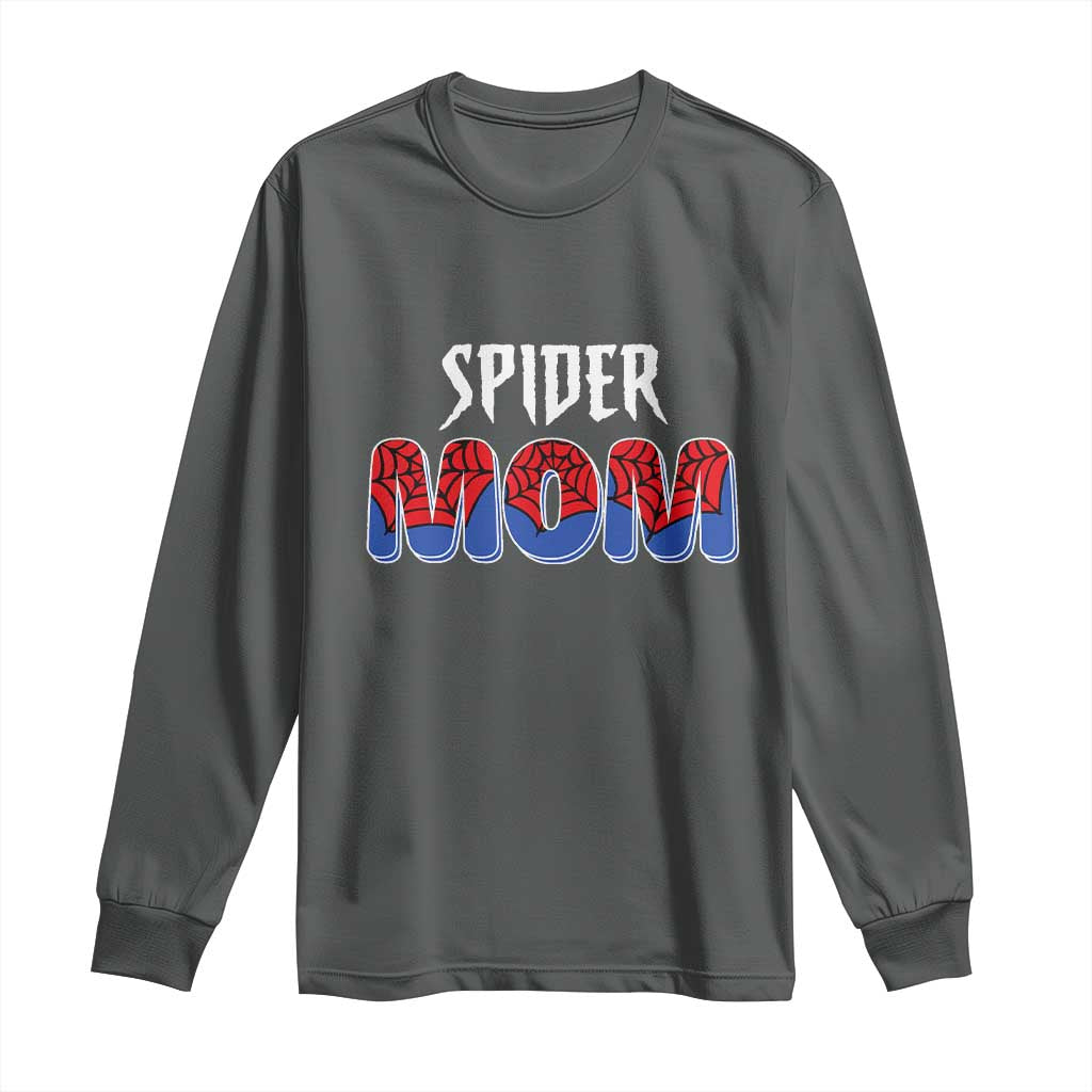 Funny Spider Mom Long Sleeve Shirt Son Birthday Party TS02 Dark Heather Print Your Wear