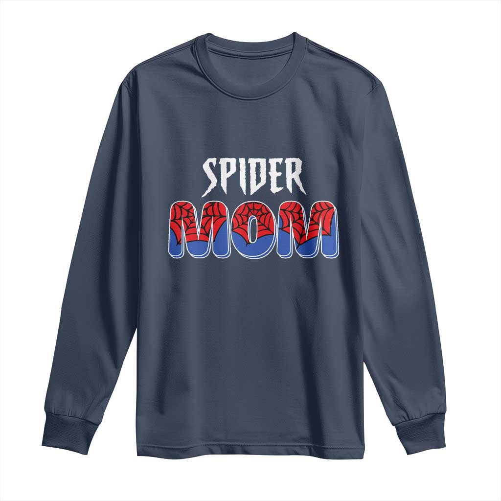 Funny Spider Mom Long Sleeve Shirt Son Birthday Party TS02 Navy Print Your Wear