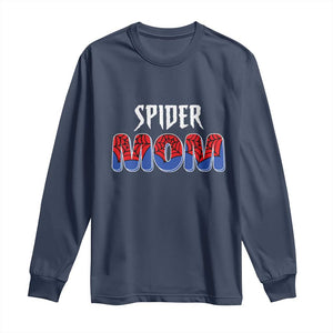 Funny Spider Mom Long Sleeve Shirt Son Birthday Party TS02 Navy Print Your Wear