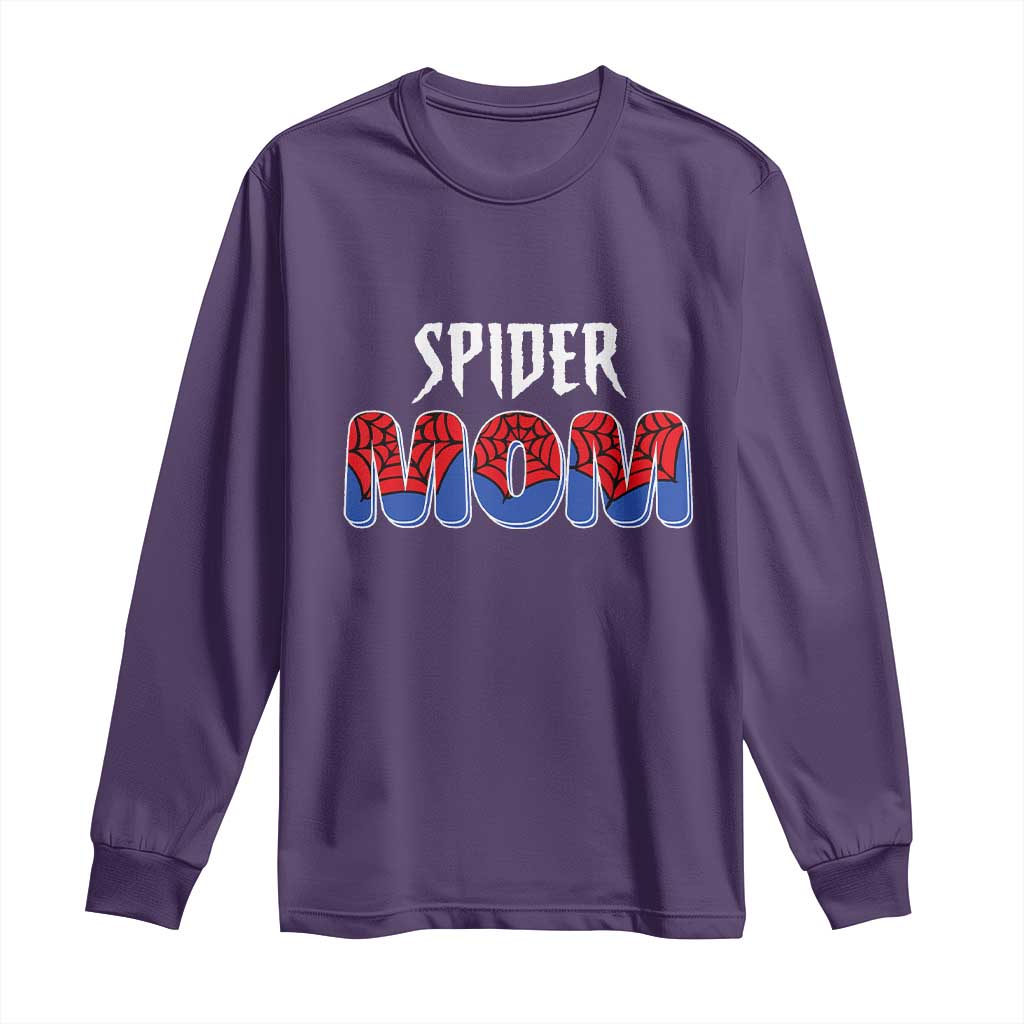 Funny Spider Mom Long Sleeve Shirt Son Birthday Party TS02 Purple Print Your Wear