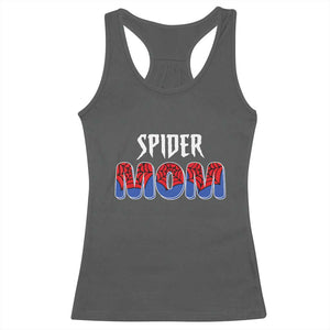 Funny Spider Mom Racerback Tank Top Son Birthday Party TS02 Dark Heather Print Your Wear