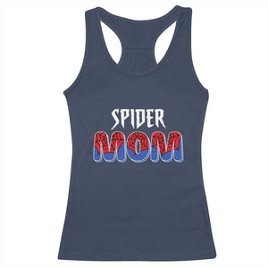 Funny Spider Mom Racerback Tank Top Son Birthday Party TS02 Navy Print Your Wear