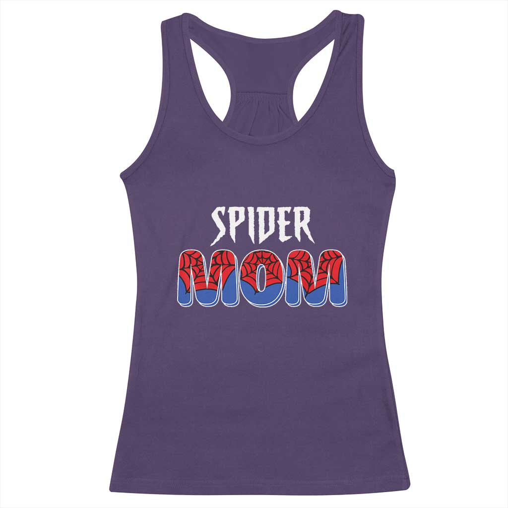 Funny Spider Mom Racerback Tank Top Son Birthday Party TS02 Purple Print Your Wear