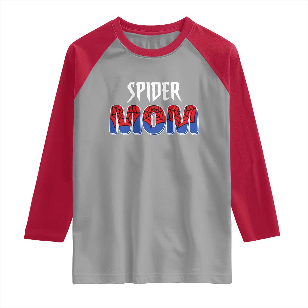 Funny Spider Mom Raglan Shirt Son Birthday Party TS02 Sport Gray Red Print Your Wear