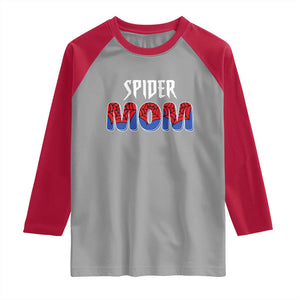Funny Spider Mom Raglan Shirt Son Birthday Party TS02 Sport Gray Red Print Your Wear