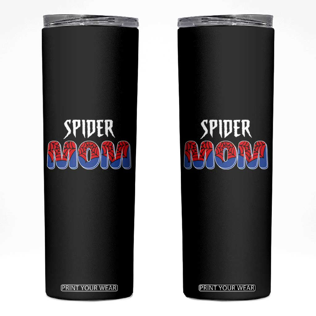 Funny Spider Mom Skinny Tumbler Son Birthday Party TS02 Black Print Your Wear
