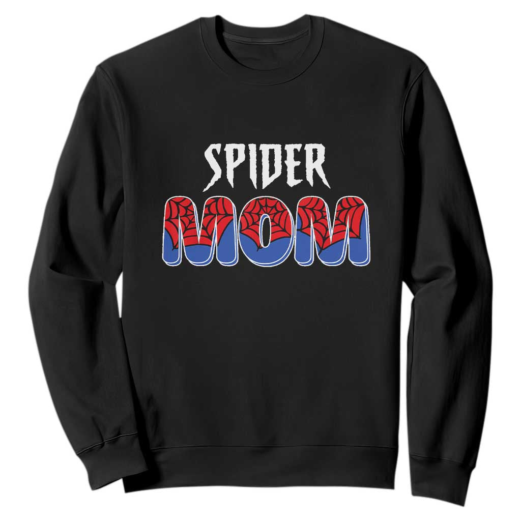 Funny Spider Mom Sweatshirt Son Birthday Party TS02 Black Print Your Wear