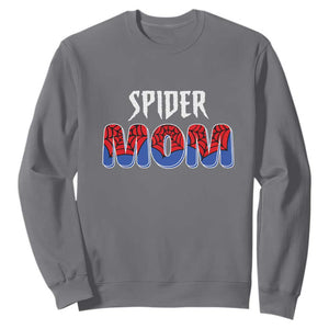 Funny Spider Mom Sweatshirt Son Birthday Party TS02 Charcoal Print Your Wear
