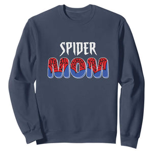 Funny Spider Mom Sweatshirt Son Birthday Party TS02 Navy Print Your Wear