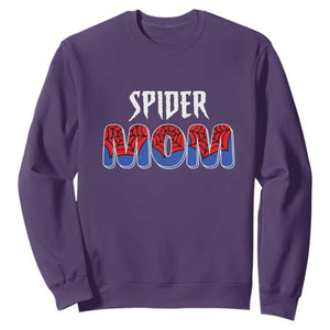 Funny Spider Mom Sweatshirt Son Birthday Party TS02 Purple Print Your Wear