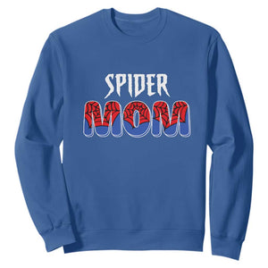 Funny Spider Mom Sweatshirt Son Birthday Party TS02 Royal Blue Print Your Wear