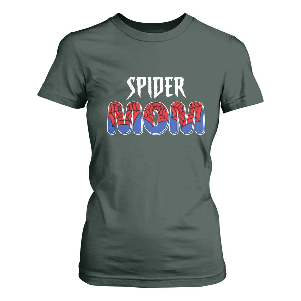 Funny Spider Mom T Shirt For Women Son Birthday Party TS02 Dark Forest Green Print Your Wear