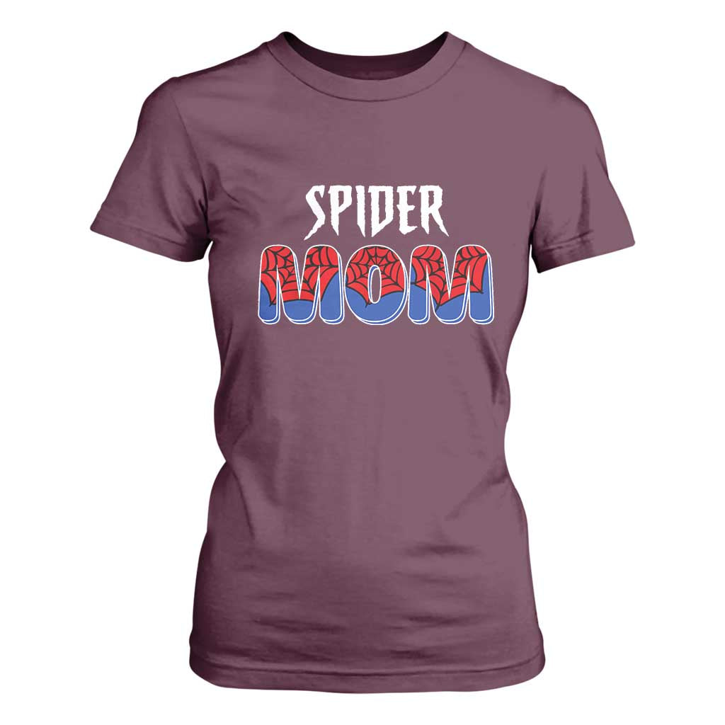 Funny Spider Mom T Shirt For Women Son Birthday Party TS02 Maroon Print Your Wear