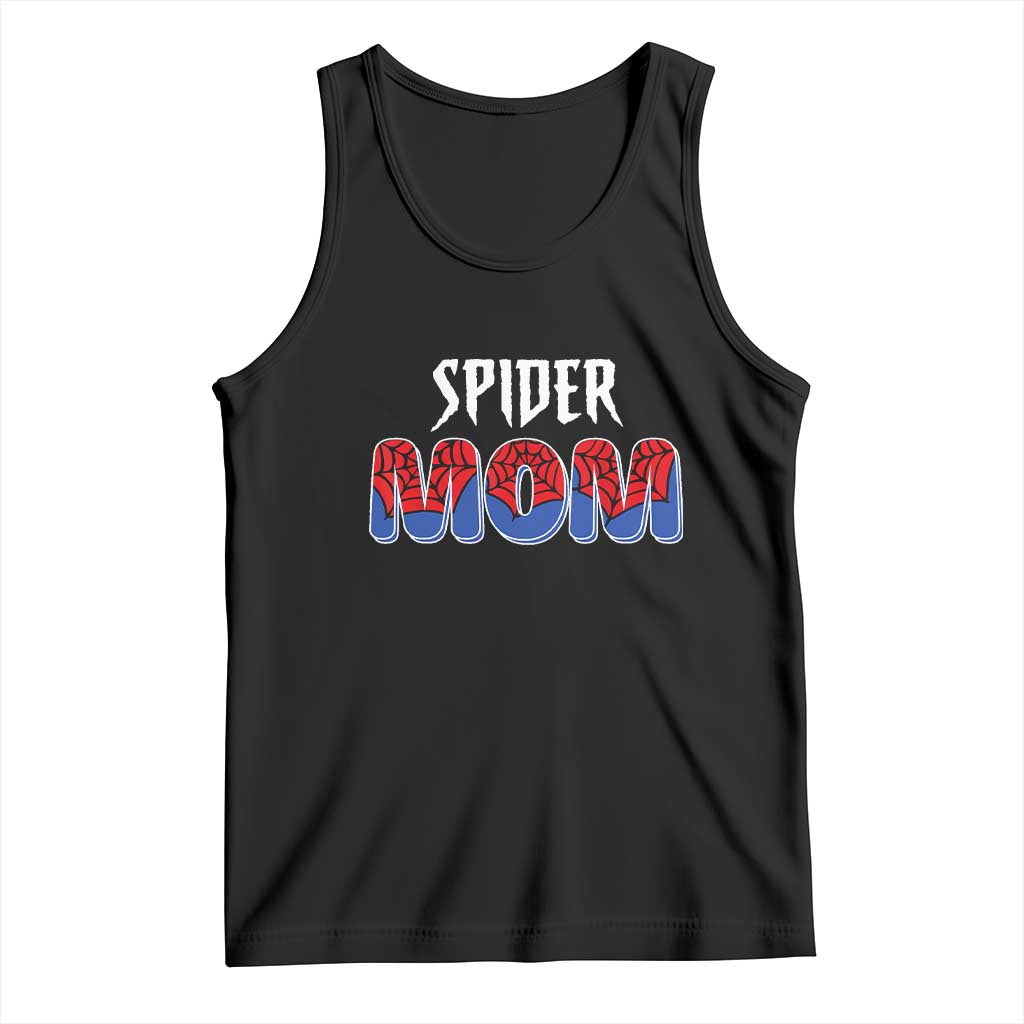 Funny Spider Mom Tank Top Son Birthday Party TS02 Black Print Your Wear