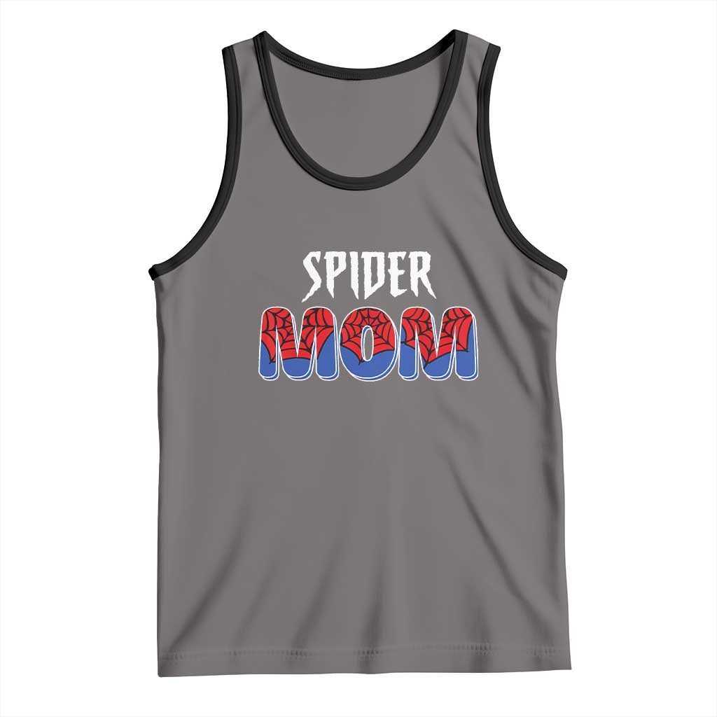 Funny Spider Mom Tank Top Son Birthday Party TS02 Deep Heather Black Print Your Wear