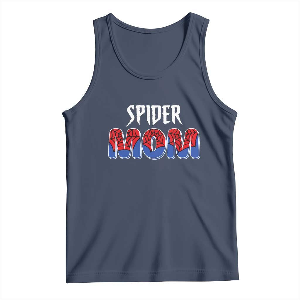 Funny Spider Mom Tank Top Son Birthday Party TS02 Navy Print Your Wear
