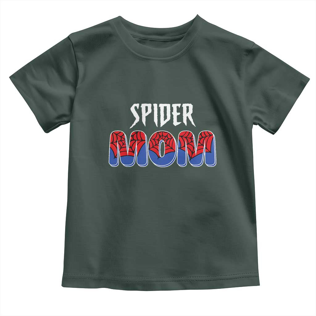 Funny Spider Mom Toddler T Shirt Son Birthday Party TS02 Dark Forest Green Print Your Wear