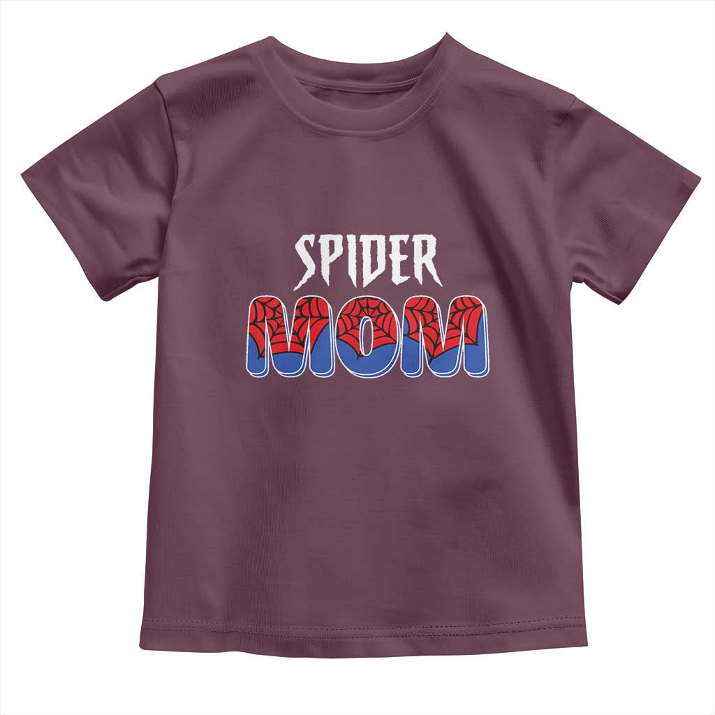 Funny Spider Mom Toddler T Shirt Son Birthday Party TS02 Maroon Print Your Wear