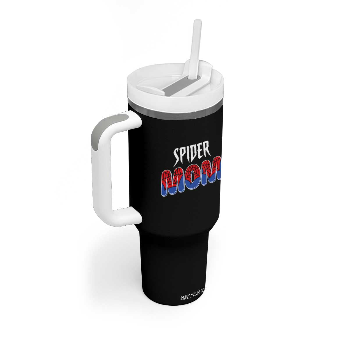 Funny Spider Mom Tumbler With Handle Son Birthday Party TS02 Print Your Wear