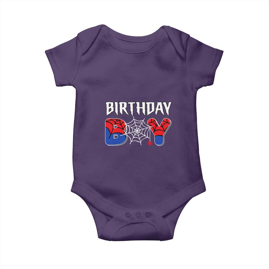 Spider Birthday Boy Baby Onesie Bday Spiders Party TS02 Purple Print Your Wear
