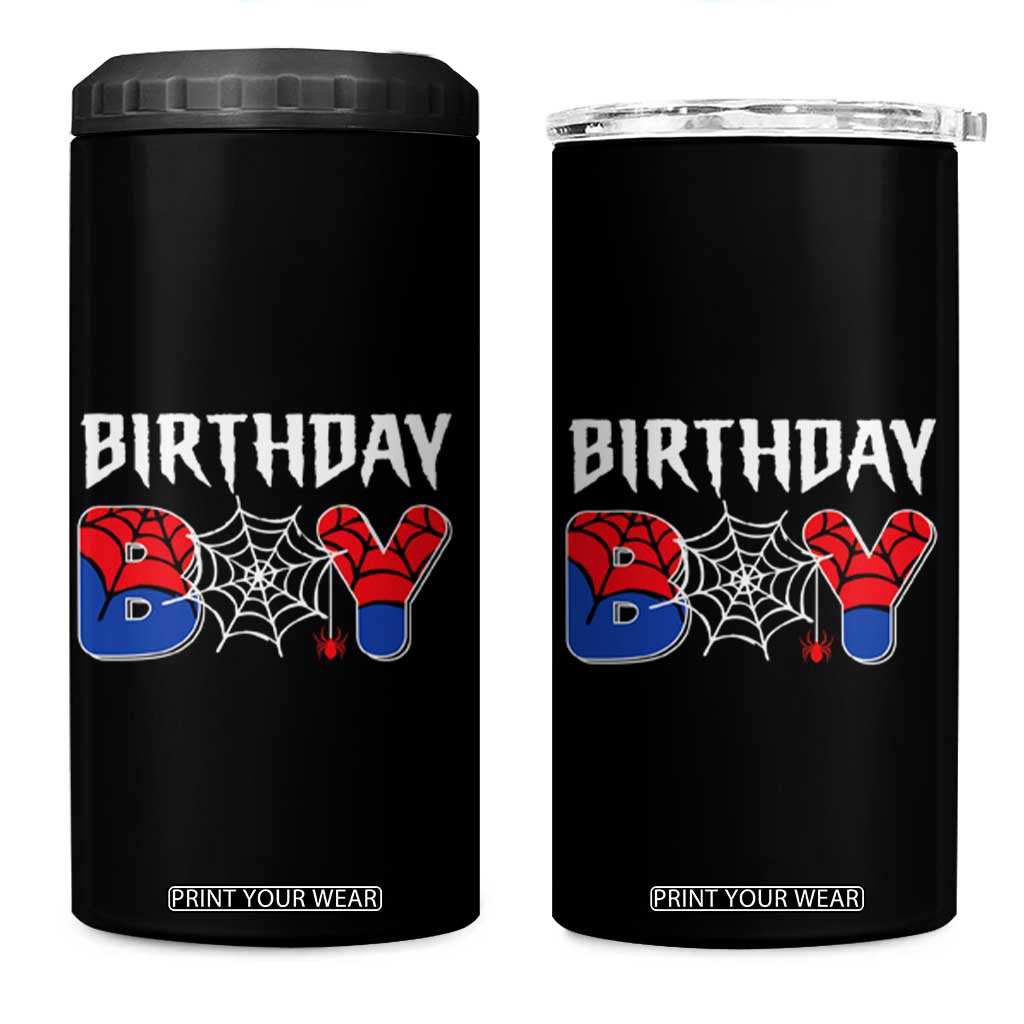 Spider Birthday Boy 4 in 1 Can Cooler Tumbler Bday Spiders Party TS02 One Size: 16 oz Black Print Your Wear
