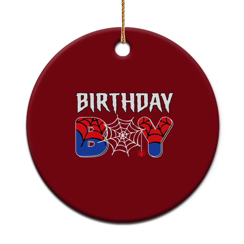 Spider Birthday Boy Ceramic Ornament Bday Spiders Party TS02 1pc Red Print Your Wear