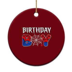 Spider Birthday Boy Ceramic Ornament Bday Spiders Party TS02 1pc Red Print Your Wear