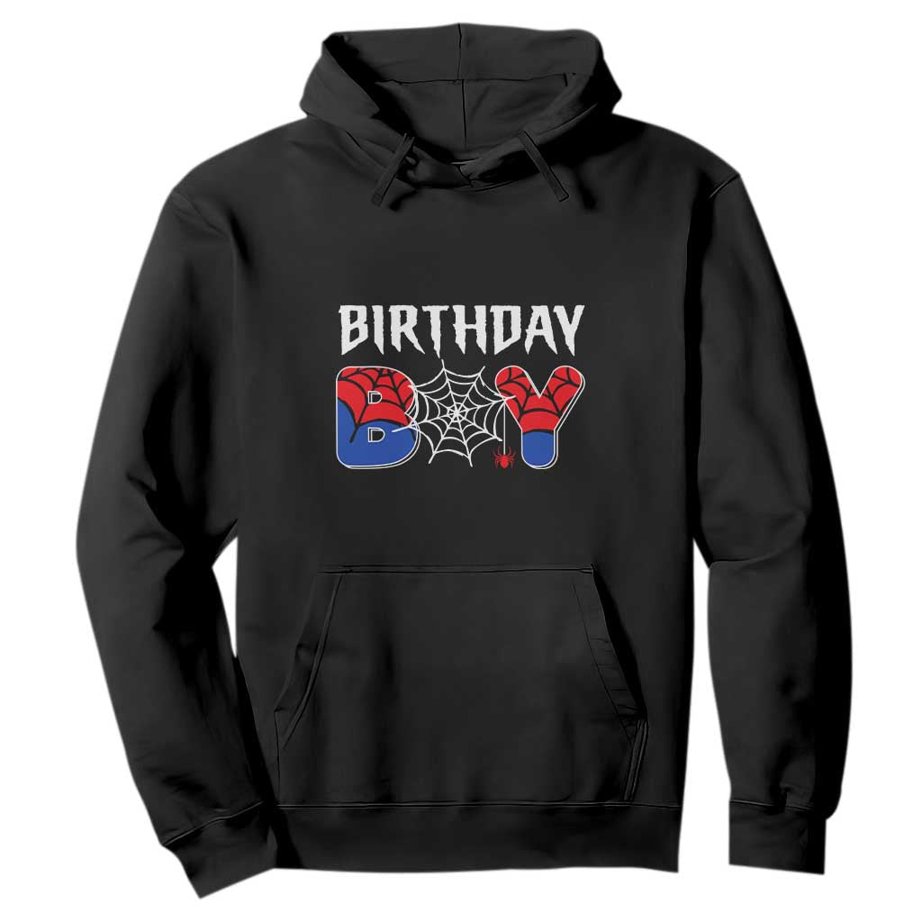 Spider Birthday Boy Hoodie Bday Spiders Party TS02 Black Print Your Wear