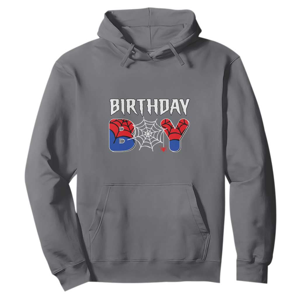 Spider Birthday Boy Hoodie Bday Spiders Party TS02 Charcoal Print Your Wear