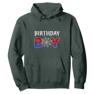 Spider Birthday Boy Hoodie Bday Spiders Party TS02 Dark Forest Green Print Your Wear