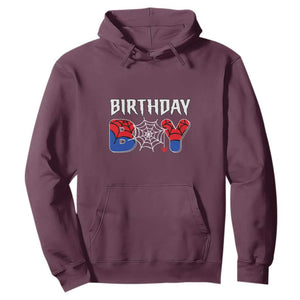 Spider Birthday Boy Hoodie Bday Spiders Party TS02 Maroon Print Your Wear