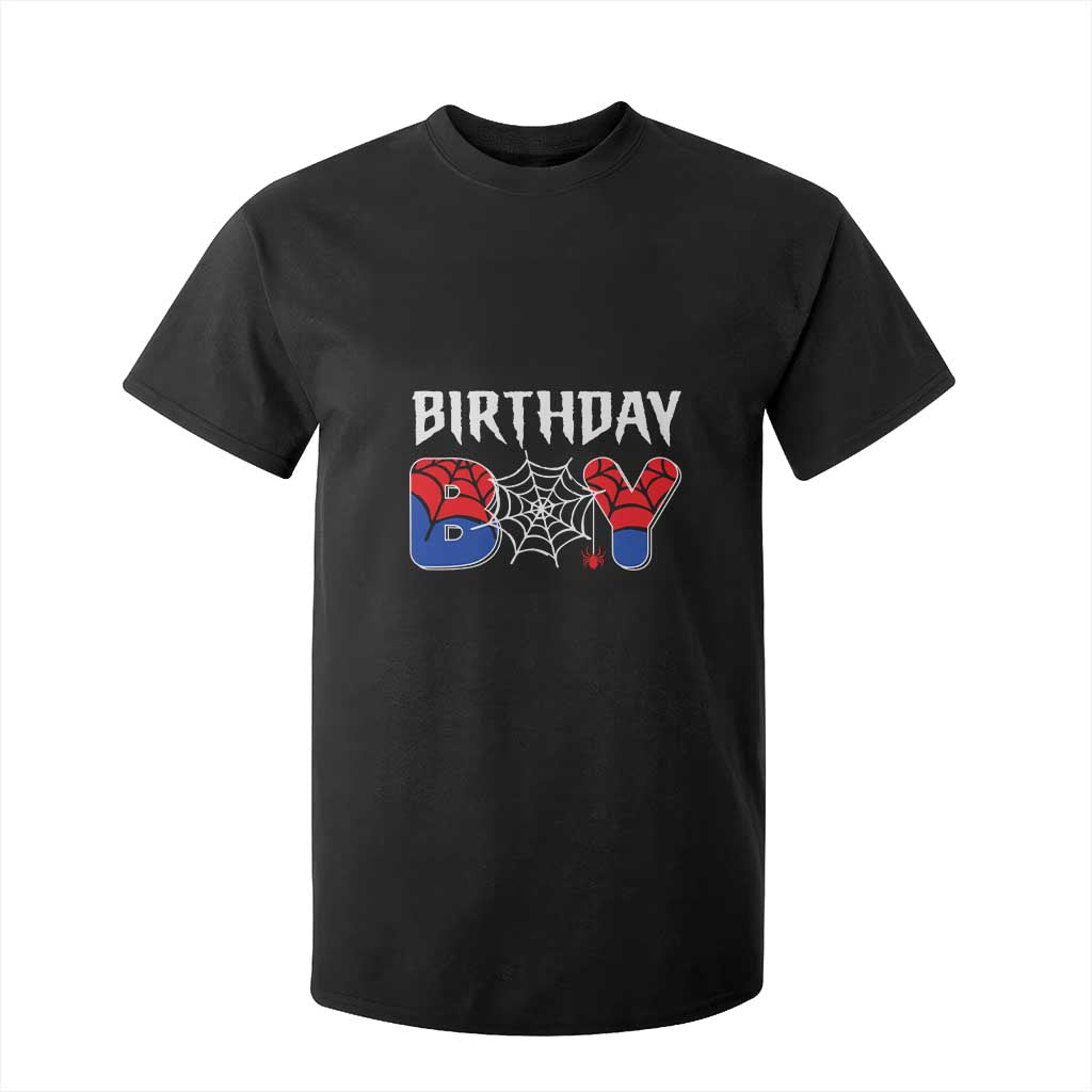 Spider Birthday Boy T Shirt For Kid Bday Spiders Party TS02 Black Print Your Wear