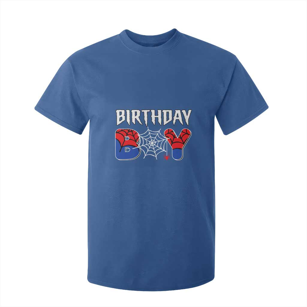 Spider Birthday Boy T Shirt For Kid Bday Spiders Party TS02 Royal Blue Print Your Wear